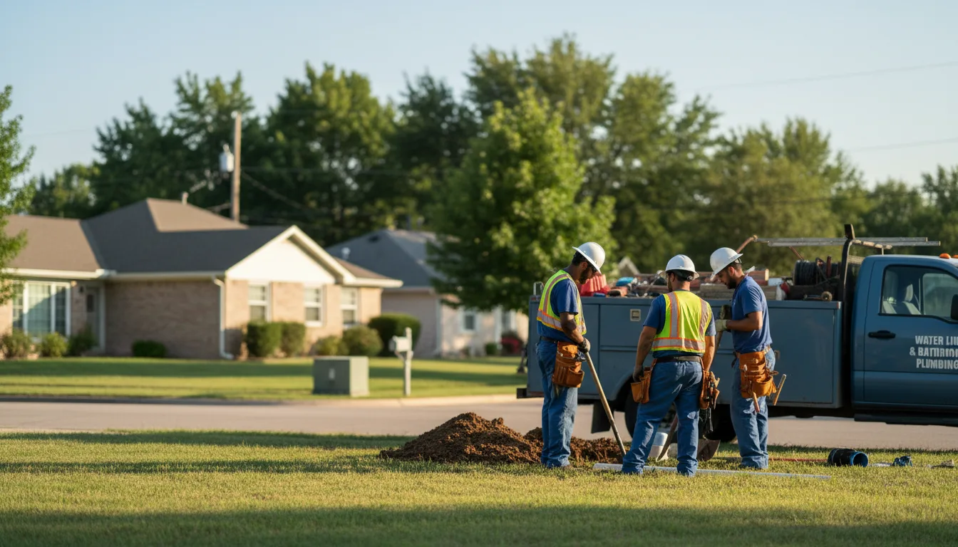Residential water line and bathroom plumbing service in Valley Center, KS